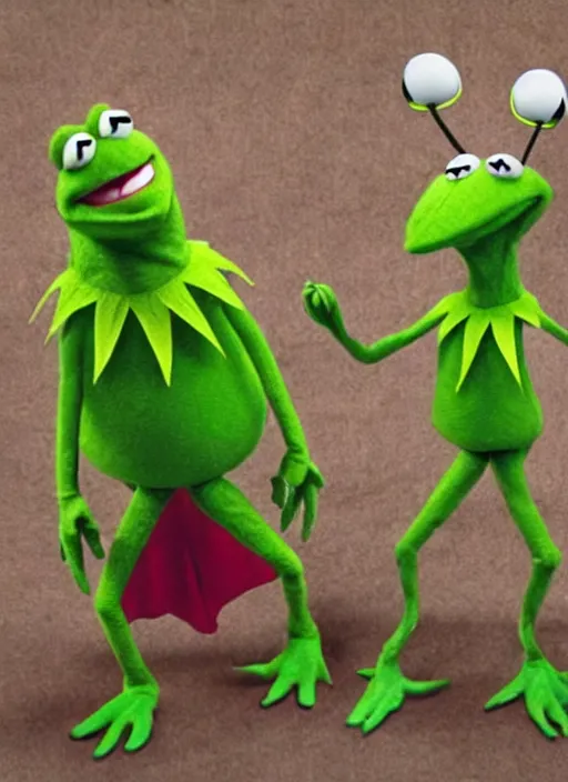 Image similar to kermit shrek jolly green giant hybrid dreamworks