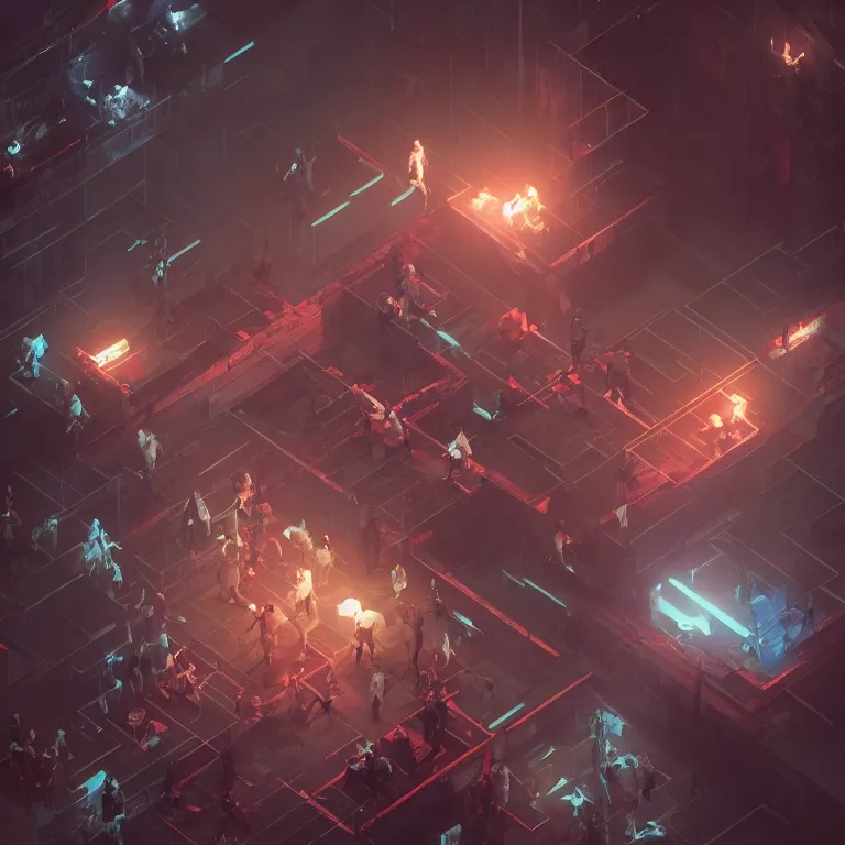 Image similar to isometric Dead Space action role playing game by Tooth Wu and wlop and beeple. octane render, trending on artstation, greg rutkowski very coherent symmetrical artwork. cinematic, hyper realism, high detail, octane render, 8k