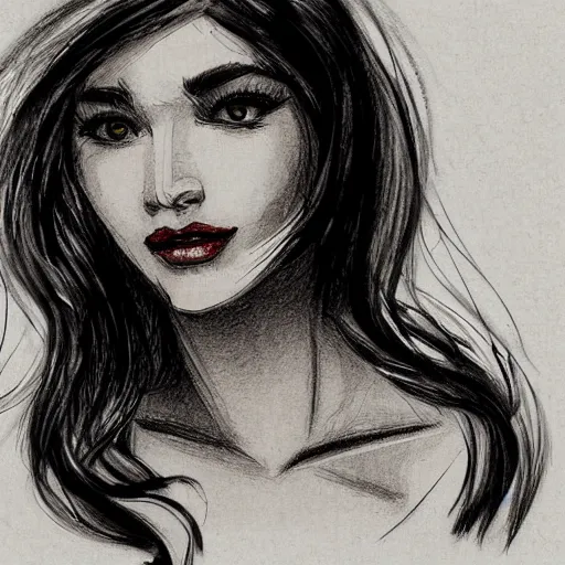 Prompt: beautiful lady face. sketch