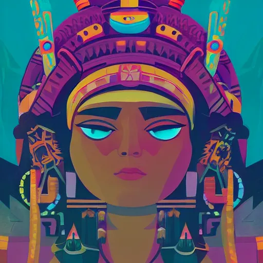 Prompt: mayan priestess, sharp focus, james gilleard, print, game art