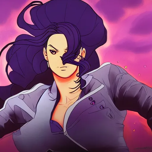 Image similar to beautiful full body lisa lisa, JoJo's Bizarre Adventures, dynamic lighting, cinematic, establishing shot, extremely high detail, shining, photo realistic, cinematic lighting, intricate line drawings, 8k resolution