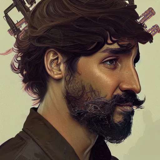 Image similar to portrait justin trudeau hybrid jagmeet singh mix, sci - fi and fantasy, intricate highly detailed digital painting, artstation, concept art, smooth and sharp focus, illustration, art by tan zi and ayanamikodon and alphonse mucha and wlop