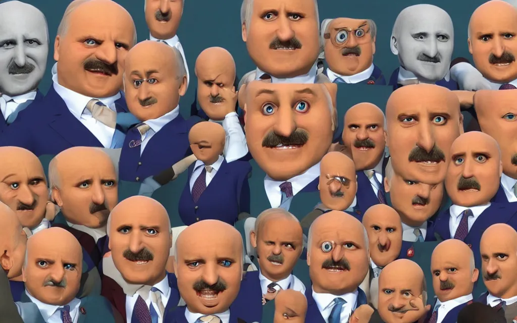 Prompt: alexander lukashenko as minion realistic faces