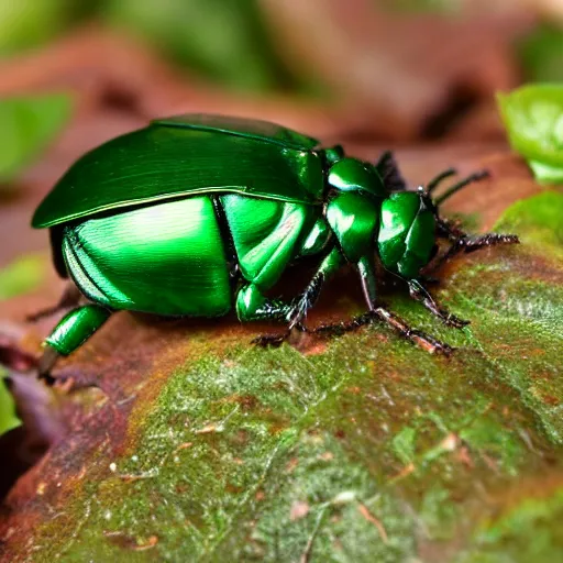 Image similar to shiny green rose chafer in gogos, basil style