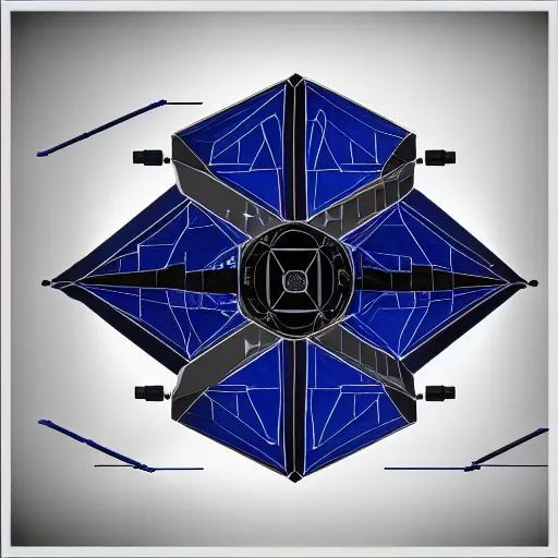 Prompt: section view of a tie fighter, blueprints