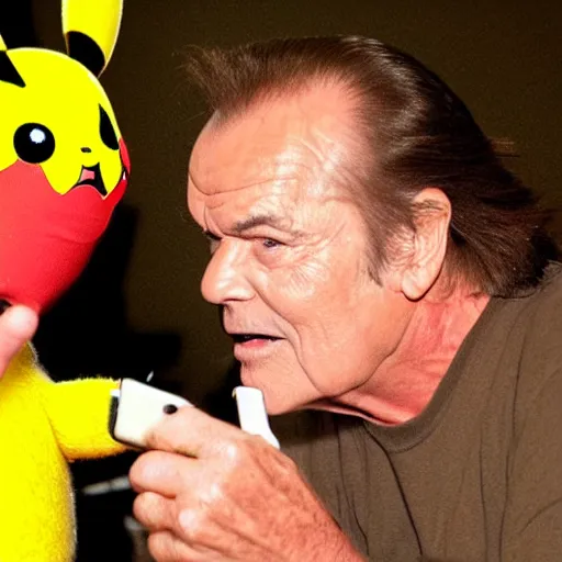 Prompt: Jack Nicholson plays Pikachu Terminator