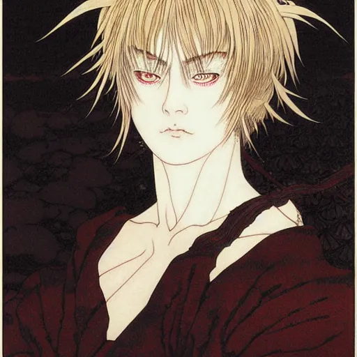 Image similar to prompt : portrait of muse soft light painted by takato yamamoto, magical rinnegan eyes, inspired by ninja anime, smooth face feature, intricate oil painting, high detail, sharp high detail, manga and anime