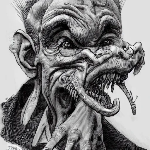 Image similar to a grotesque, horrid abomination by Kim Jung gi