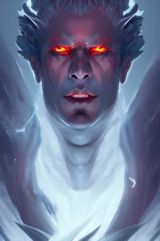 Image similar to the god hades, hellish setting, portrait, sharp focus, digital art, cgsociety, concept art, post processed, dynamic lighting, artstation, by emylie boivin, rossdraws and jazza