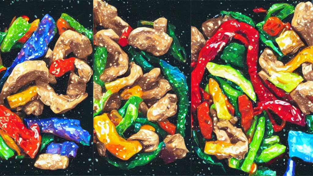 Image similar to digital art regretful package stir - fry oils