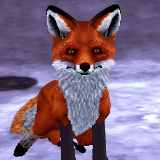 Image similar to a fox in a ps 1 game