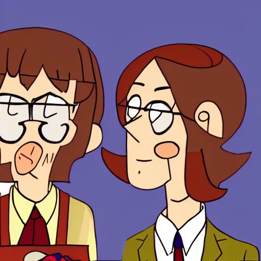 Prompt: a beautiful scrinshort of wedding couple in style of gravity falls cartoon, coherent symmetrical faces