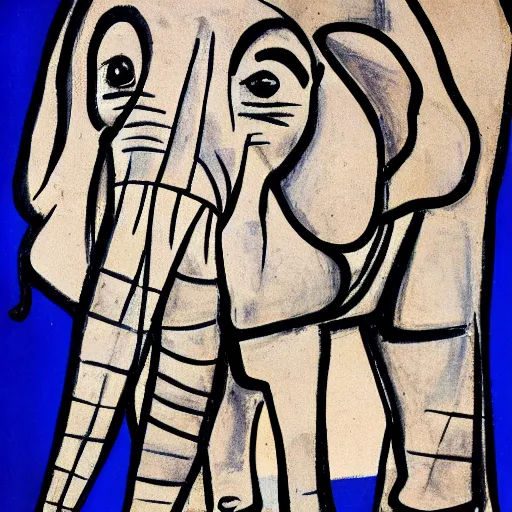 Prompt: an elephant drawn in a picasso style