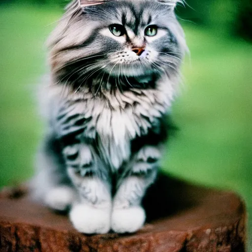 Image similar to a grey siberian cat, nikon fe 5 0 mm f / 1. 2