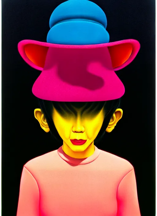 Image similar to witch with hat by shusei nagaoka, kaws, david rudnick, airbrush on canvas, pastell colours, cell shaded, 8 k,