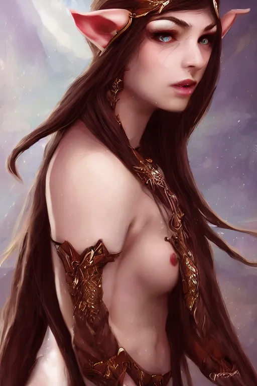 Prompt: a beautiful elf woman by wlop