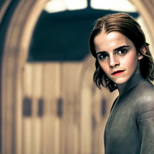 Image similar to emma watson as a jedi knight, high high high quality