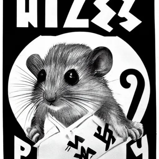 Image similar to cute Hampster on a nazi propaganda poster