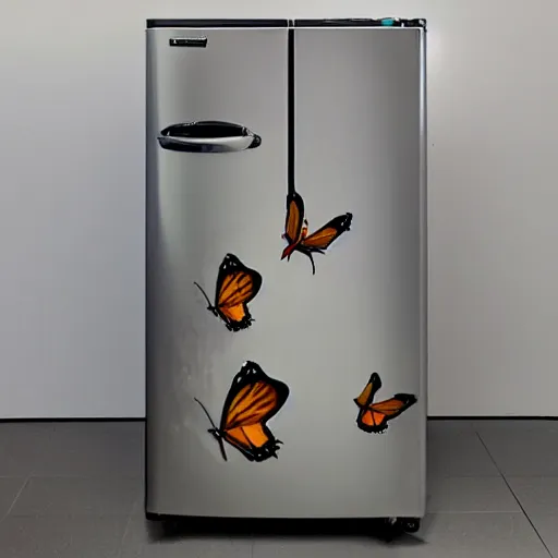 Prompt: butterfly refrigerator