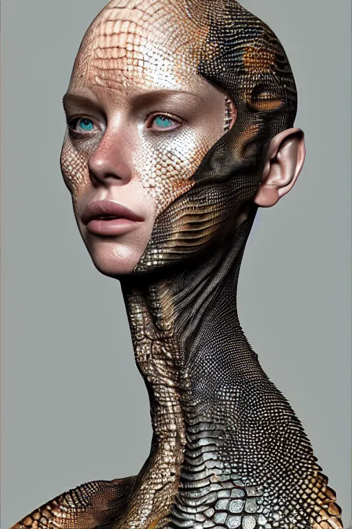 Prompt: epic professional digital art of stunningly gorgeous female starship mechanic, reptilian skin, reptile scales on face, by leesha hannigan, iris van herpen, artstation, cgsociety, wlop, epic, much wow, much detail, gorgeous, detailed, masterpiece