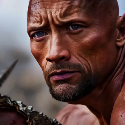 Image similar to Dwayne Johnson as dinasty warrior ,dramatic, intricate, highly detailed, smooth, sharp focus, film still, 8K