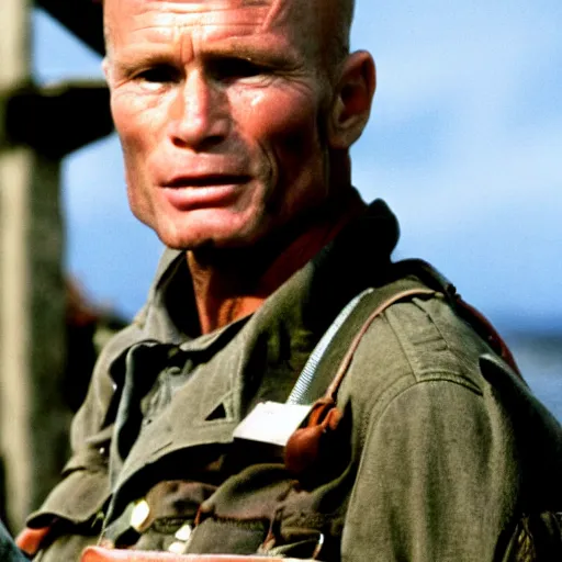 Image similar to Ed Harris starring in saving private Ryan