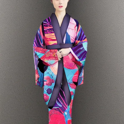 Image similar to futuristic kimono patterns