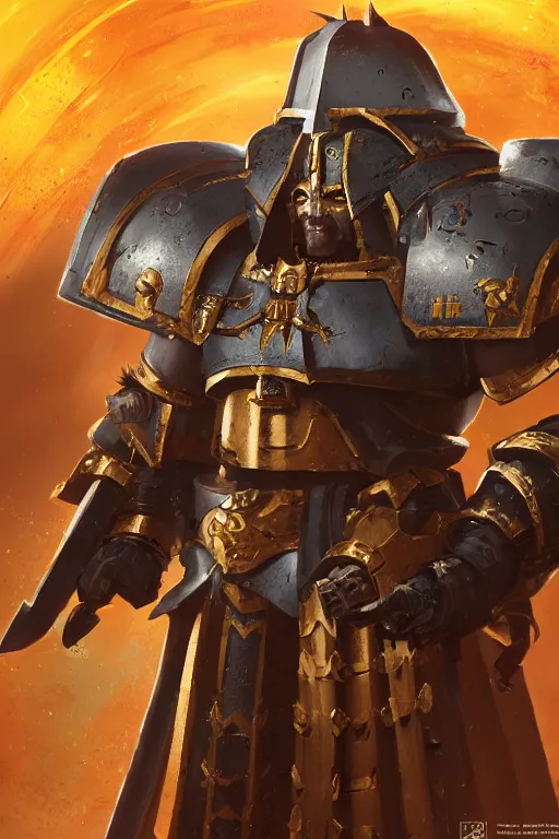 Image similar to armor portrait heros warhammer 4 0 k horus heresy fanart - the primarchs emperor by johannes helgeson animated with vfx concept artist & illustrator global illumination ray tracing hdr fanart arstation zbrush central hardmesh 8 k octane renderer