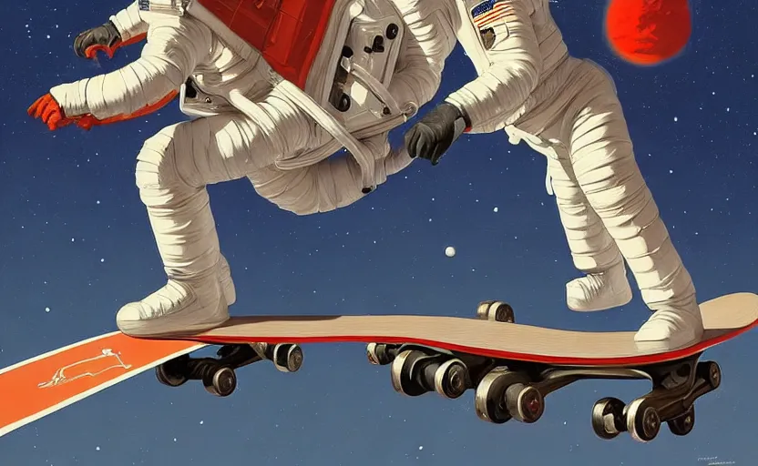 an astronaut riding a skateboard, very coherent, | Stable Diffusion