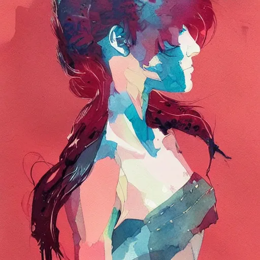 Image similar to watercolor painting by conrad roset, horses running, cgsociety, artstation