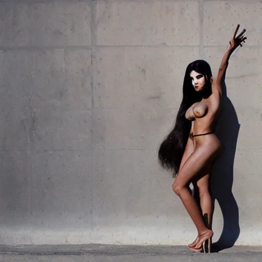 Prompt: beautiful female Mexican cyborg with black hair and a perfectly ultra realistic body, by Richard Serra