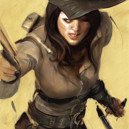 Prompt: female assassin in training, by jon foster