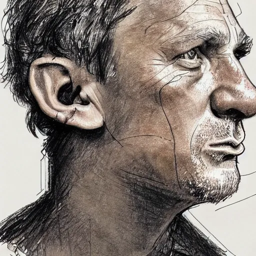 Image similar to a realistic yet scraggly portrait sketch of the side profile of a stern and sophisticated daniel craig, trending on artstation, intricate details, in the style of frank auerbach, in the style of sergio aragones, in the style of martin ansin, in the style of david aja, in the style of mattias adolfsson