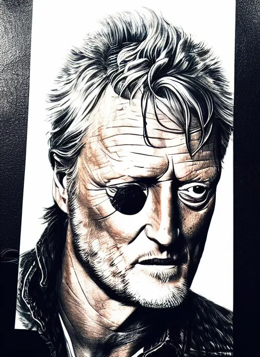 Image similar to highly detailed portrait of rutger hauer, photographic realistic background, by royal jafarov, by dustin hobert, by joe fenton, by kaethe butcher, trending on instagram, award winning details