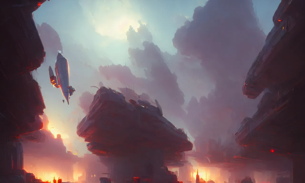 Image similar to Rocket lunch concept art, low angle, high detail, warm lighting, volumetric, godrays, vivid, beautiful, trending on artstation, by Jordan grimmer, art greg rutkowski