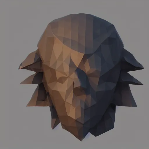 Prompt: low poly version of gigachad, cycles render