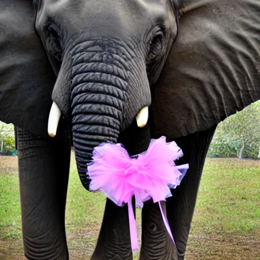 Image similar to an elephant wearing a tutu