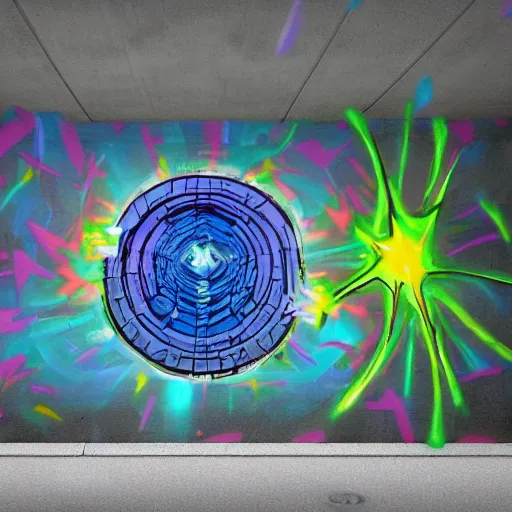 Image similar to Dimensional Portal Graffiti on wall