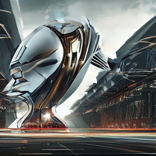 Image similar to sci-fi organic brutalism speed dynamic o x u knight helmet on the coronation of napoleon painting and digital screen billboard in the middle, unreal engine 5, keyshot, octane, artstation trending, ultra high detail, ultra realistic, cinematic, 8k, 16k, in style of zaha hadid, in style of nanospace artstation, in plastic,dark, tilt shift,