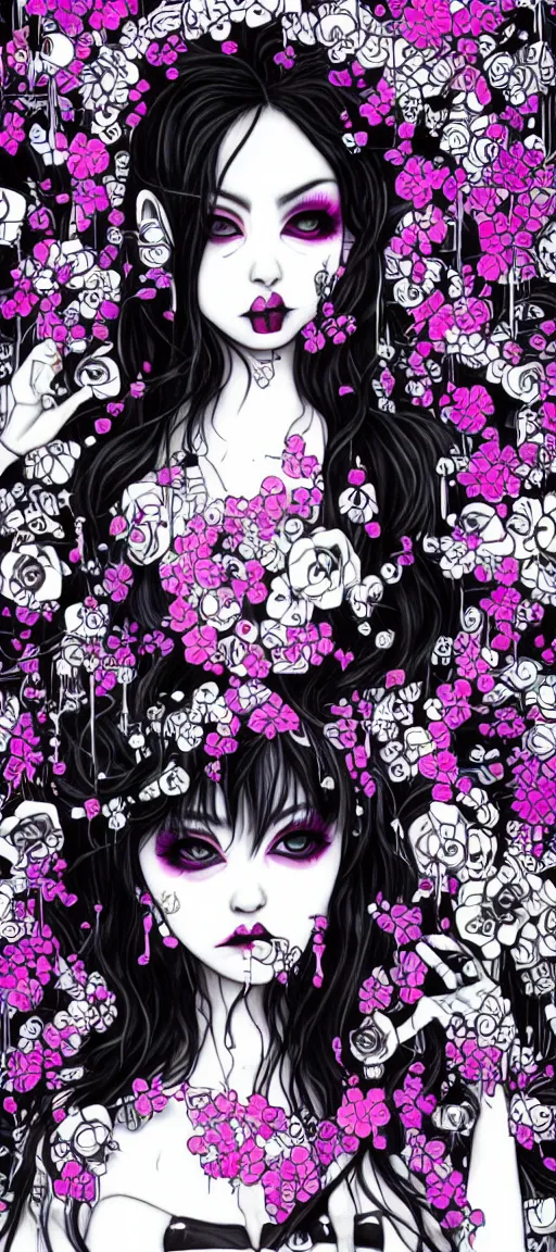 Image similar to multi level kawaii goth house, by harumi hironaka, aesthetic!!,