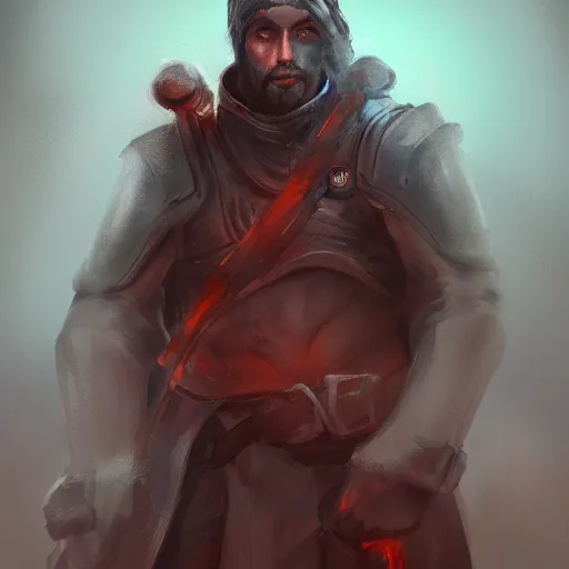 Image similar to portrait of a cold fire warrior, fantasy, concept art, digital painting, dramatic lighting