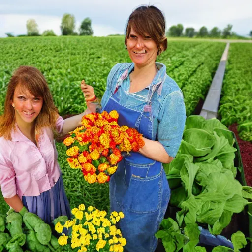 Image similar to the vegetables have their hands full of flowers