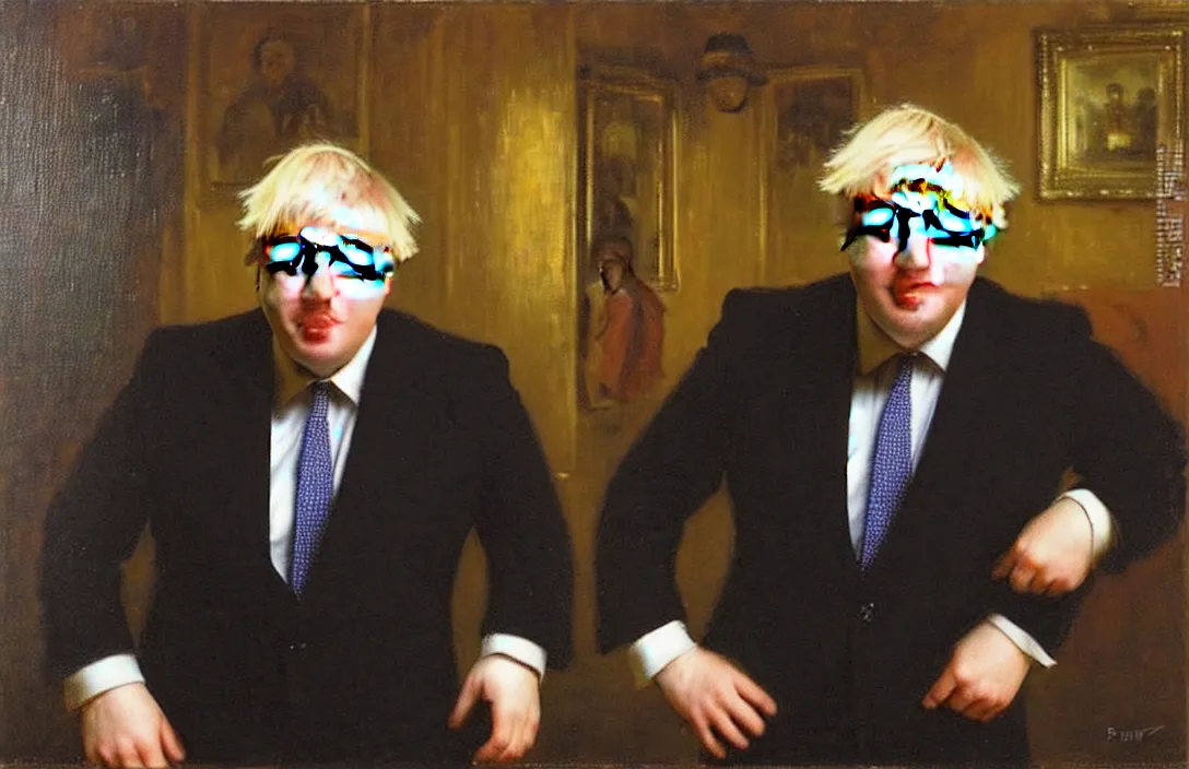 Image similar to portrait of boris johnson!!!!!!!!!!!!!!!!!!!!!!!!!!!, detailed face, detailed painting, detailed no. 1 0 downing street, epic lighting, by ilya repin and phil hale