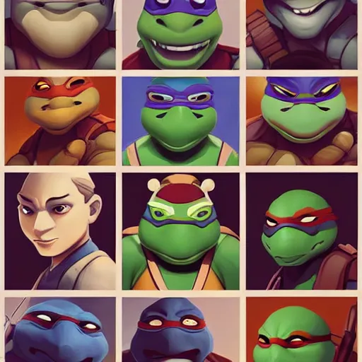 Image similar to face icon stylized minimalist teenage mutant ninja turtles, loftis, cory behance hd by jesper ejsing, by rhads, makoto shinkai and lois van baarle, ilya kuvshinov, rossdraws global illumination