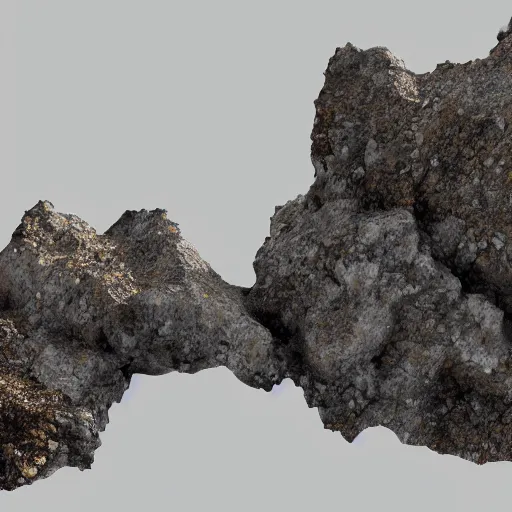 Image similar to a rocky cliffface, iron deposits, ore, calcite, quartz, rock wall, octane render