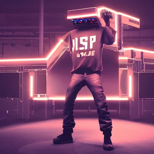 Image similar to hiphop gangsta robot, led screens, expressive, photo realistic, dramatic cinematic lighting, octane render, 4 k, ultra detailed