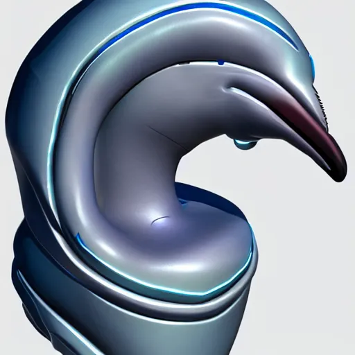 Prompt: cybernetic bottlenose dolphin bust profile picture, male anthropomorphic android design inspired by dolphins, bulbous dolphin beak, commission on FurAffinity, unreal engine