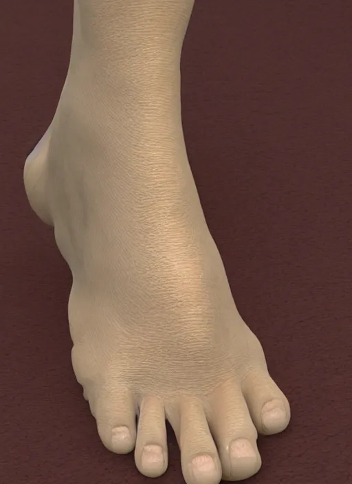 Prompt: a foot, 8 k extremely realistic and highly detailed