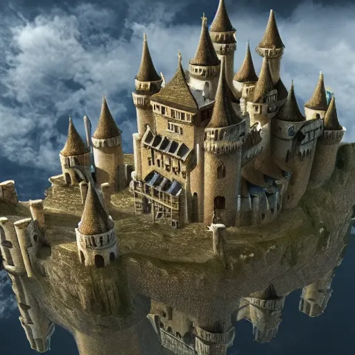 Prompt: castle made of clouds, impressive details, ultra resolution, 8k,