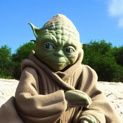 Image similar to Yoda, Sand sculpture